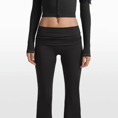 NikeSKIMS MATTE FOLDOVER SLIM FLARE LEGGING | OBSIDIAN