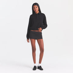 COTTON RIB FOLDOVER MINI SKIRT | SOOT