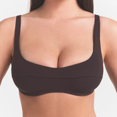 NikeSKIMS STUDIO STRETCH SEAM FRONT MICRO BRA | DARK ROAST