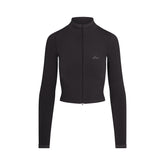 NikeSKIMS RIBBED SEAMLESS ZIP UP CROP JACKET | OBSIDIAN