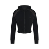 NikeSKIMS STRETCH KNIT SHRUNKEN ZIP HOODIE | OBSIDIAN