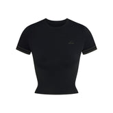 NikeSKIMS STRETCH KNIT CROPPED T-SHIRT | OBSIDIAN