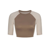 NikeSKIMS SHINE PADDED HALF SLEEVE CROP TOP | TRUFFLE AND STONE