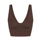 NikeSKIMS MATTE V-NECK BRA TOP | DARK SEPIA