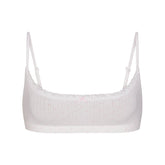 LIGHTWEIGHT COTTON POINTELLE SCOOP BRALETTE | SNOW PEONY PIN DOT