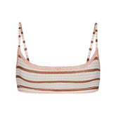 LIGHTWEIGHT COTTON POINTELLE SCOOP BRALETTE | VILLA EGRET RUNWAY STRIPE