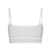 LIGHTWEIGHT COTTON STRAIGHT NECK BRALETTE | SNOW