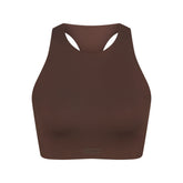 NikeSKIMS MATTE HIGH NECK BRA | DARK SEPIA
