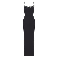 FITS EVERYBODY LACE LONG SLIP DRESS | ONYX