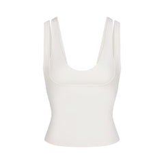 NikeSKIMS MATTE DOUBLE STRAP SCOOP TANK | IVORY