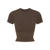 NikeSKIMS MATTE CROPPED CORSET T-SHIRT | DARK SEPIA