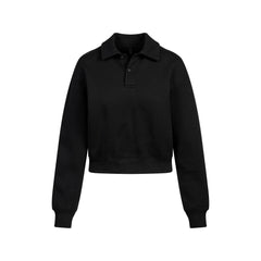 COTTON FLEECE POLO SWEATSHIRT | ONYX