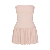 POPLIN APPAREL MINI TUBE DRESS | DUSTY PINK