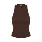 NikeSKIMS MATTE MOCK NECK RACER TANK | DARK SEPIA