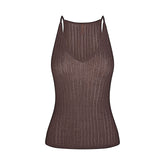 SHEER KNIT PLUNGE TANK | AMETHYST