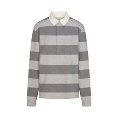 BOYFRIEND FLEECE OVERSIZED POLO | GREY HEATHER MULTI
