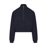 DRAPEY FRENCH TERRY HALF ZIP | NAVY