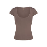 REFINED KNIT SCOOP NECK TOP | AMETHYST