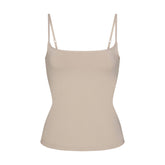 COTTON JERSEY SCOOP NECK CAMI | STONE