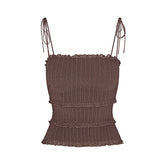 SHEER KNIT RUFFLE CAMI | AMETHYST