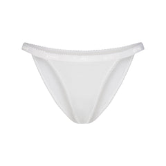 LIGHTWEIGHT COTTON LOGO PICOT STRING BIKINI | SNOW