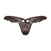STRETCH LACE BUTTERFLY THONG | ESPRESSO