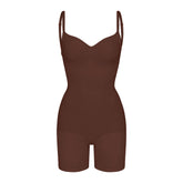SEAMLESS SCULPT LOW BACK MID THIGH BODYSUIT | COCOA