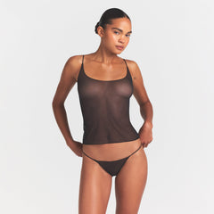ULTRA FINE MESH STRING THONG | OBSIDIAN