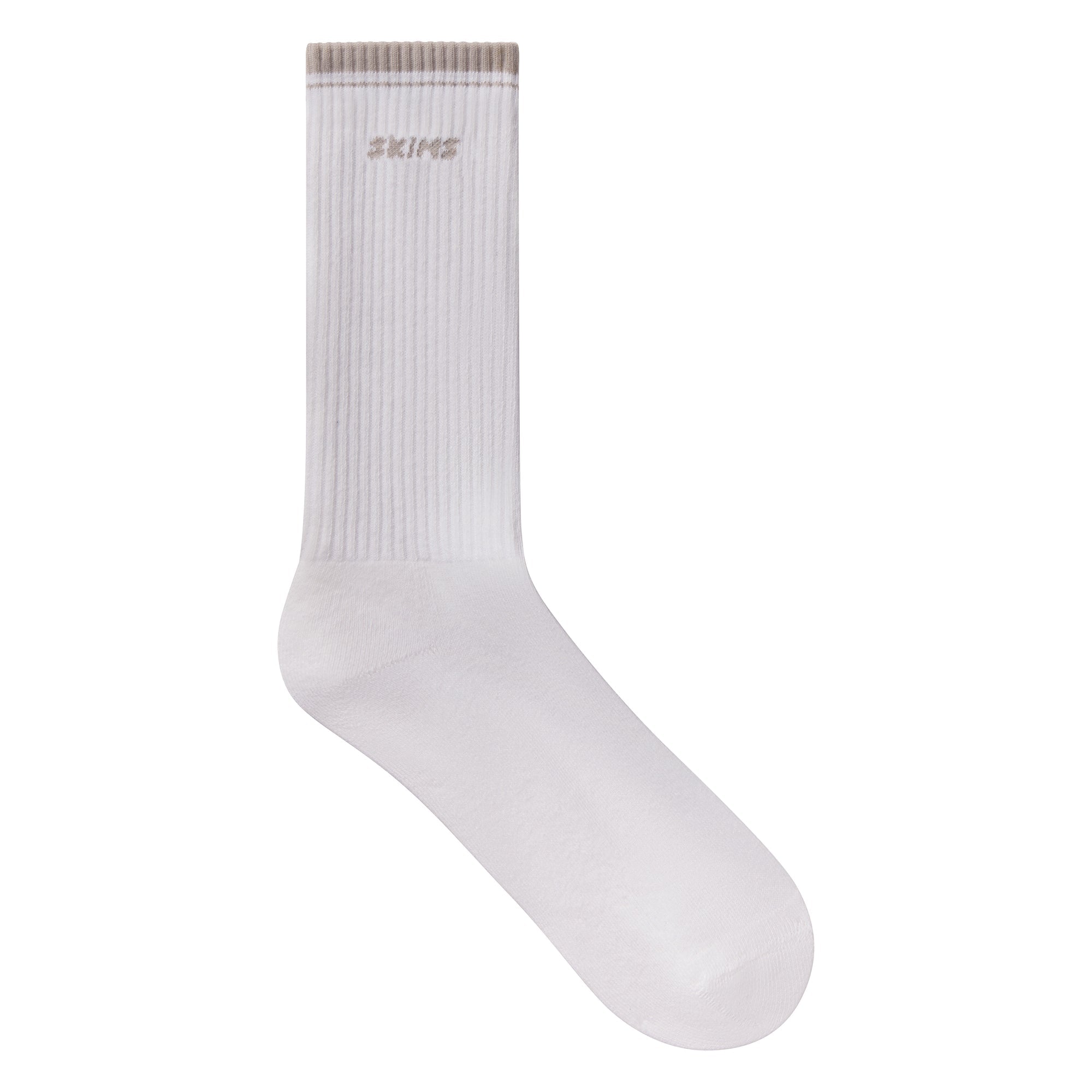SKIMS SOCKS RIBBED CREW LOGO SOCK 3-PACK | STONE MULTI