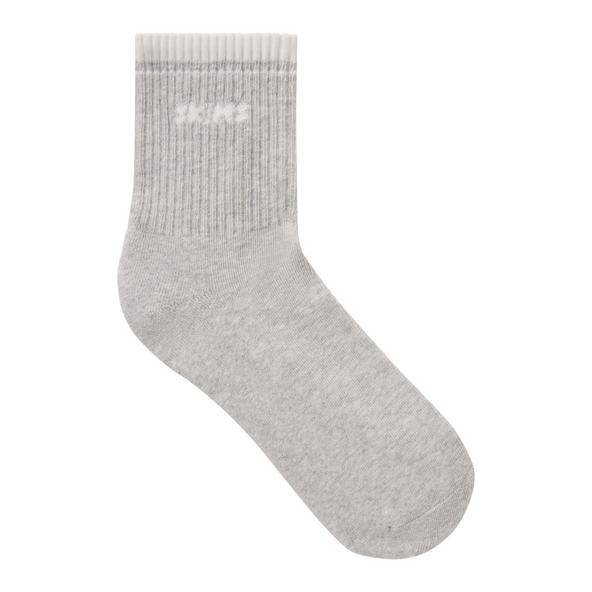 SKIMS SOCKS RIBBED QUARTER CREW LOGO SOCK 3-PACK | CURRANT SNOW MULTI