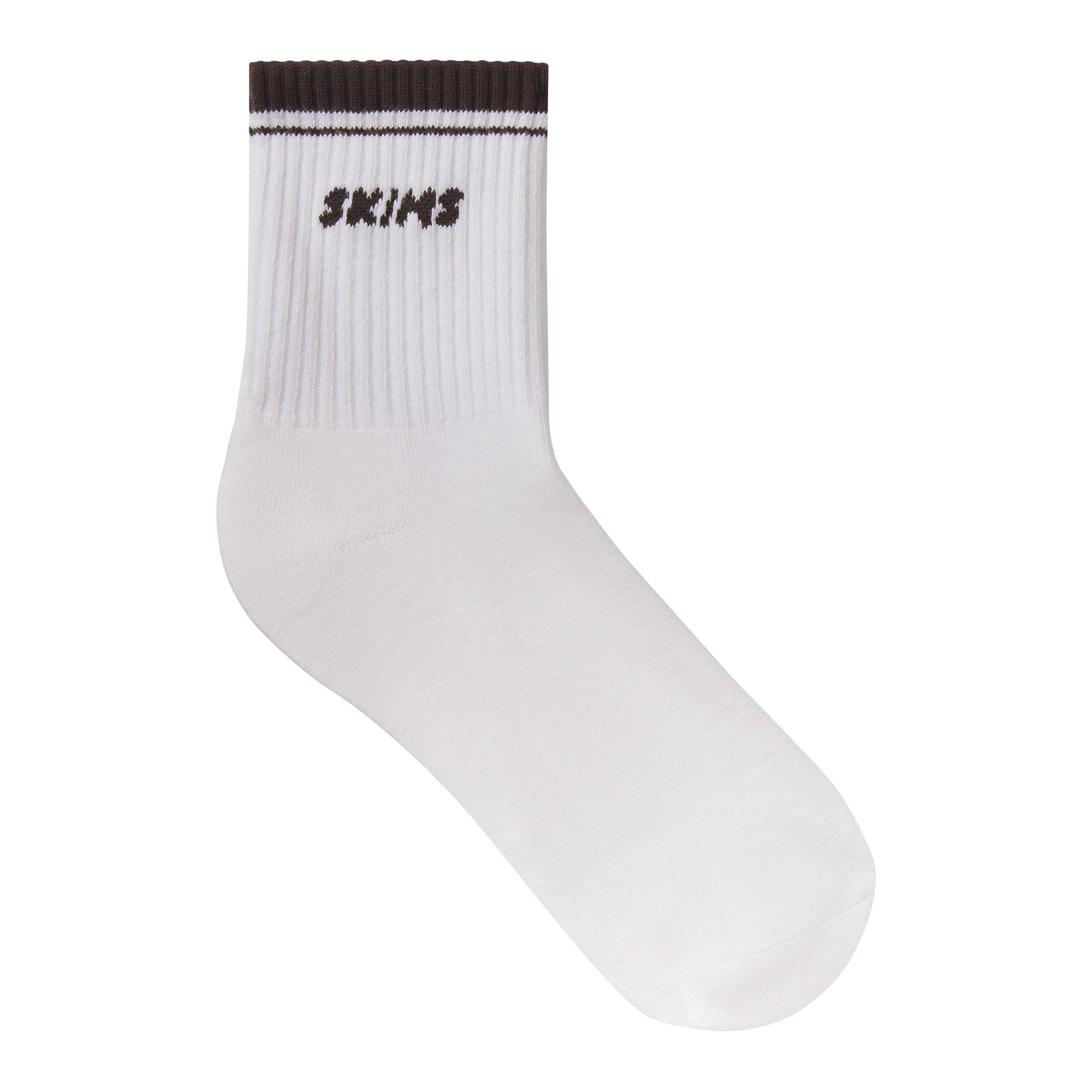 SKIMS SOCKS RIBBED QUARTER CREW LOGO SOCK 3-PACK | CURRANT SNOW MULTI