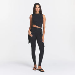 COTTON RIB LEGGING | SOOT