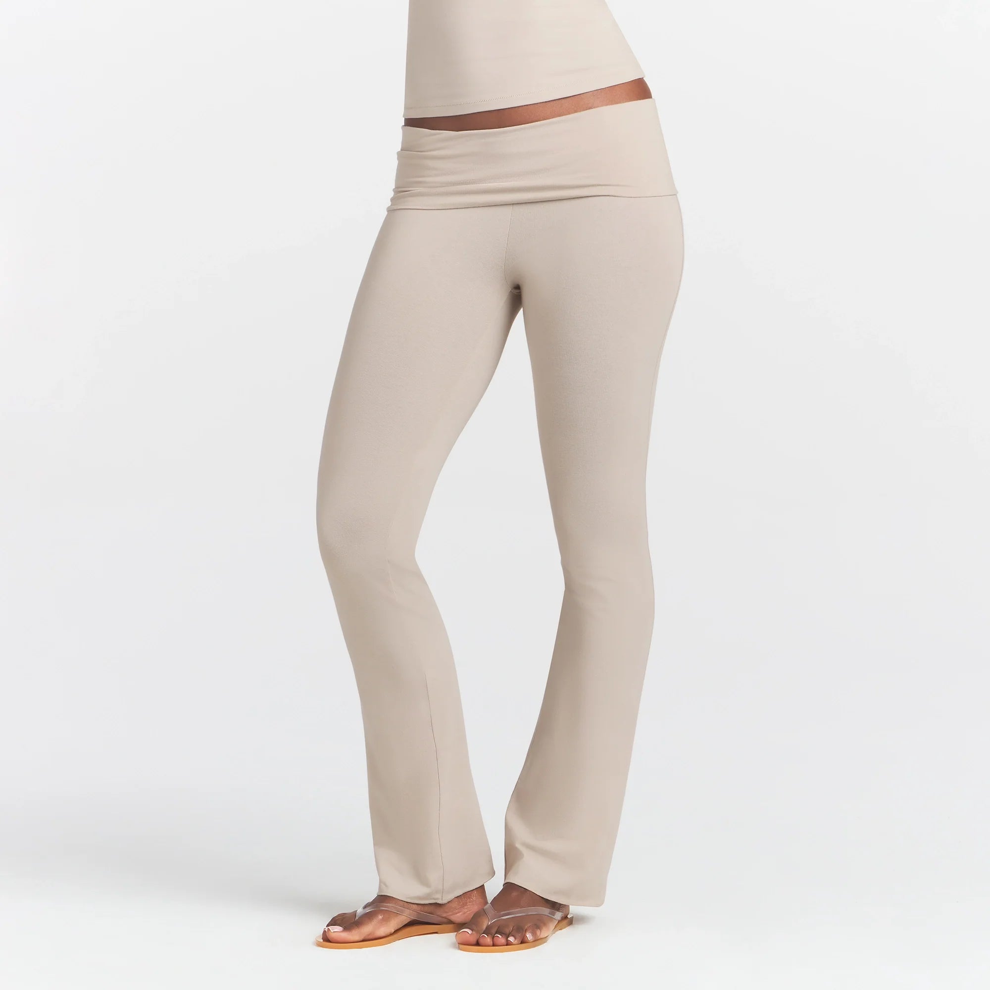COTTON JERSEY FOLDOVER PANT | STONE