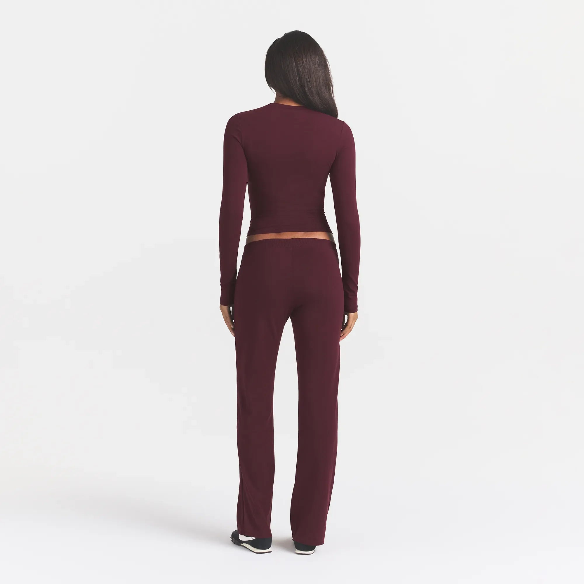 COTTON JERSEY STRAIGHT LEG PANT | CURRANT