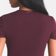 COTTON RIB T-SHIRT | CURRANT