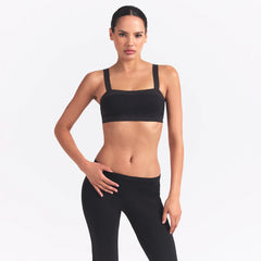 NikeSKIMS MATTE SHINE MIX STRAIGHT NECK BRA | OBSIDIAN AND IGNEOUS