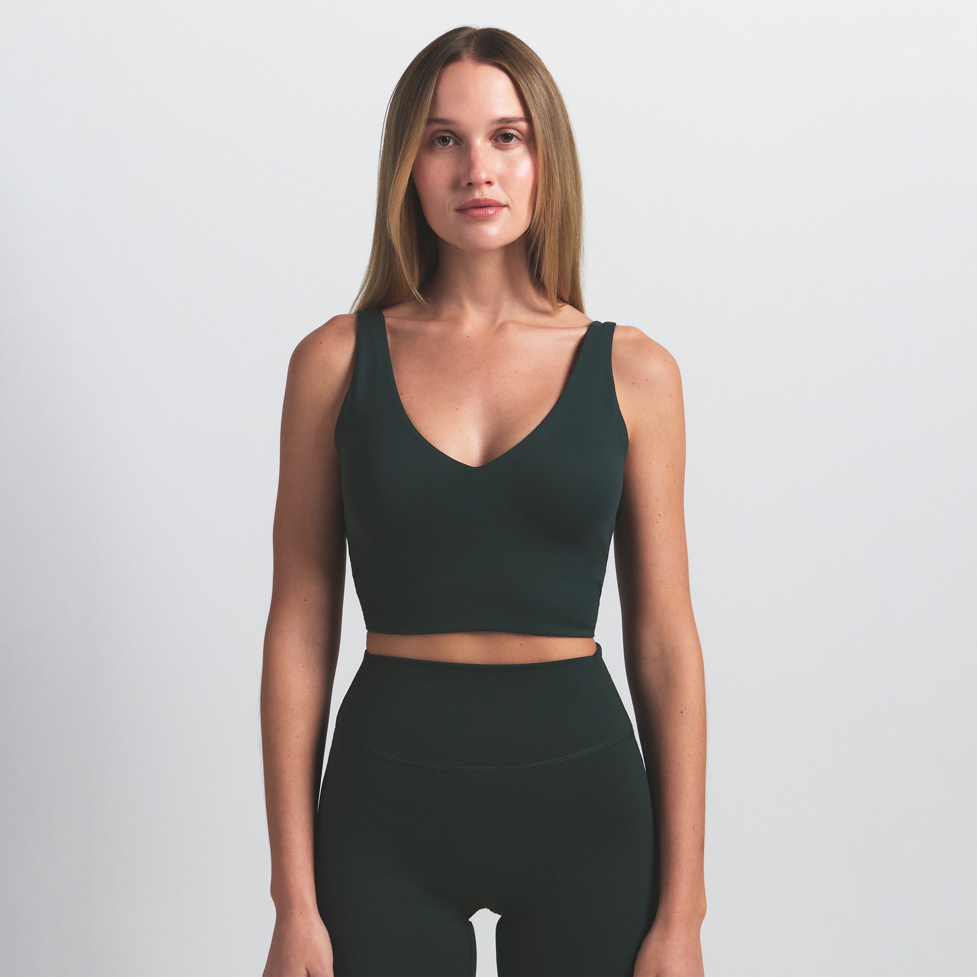NikeSKIMS MATTE V-NECK BRA TOP | DARK TEAL