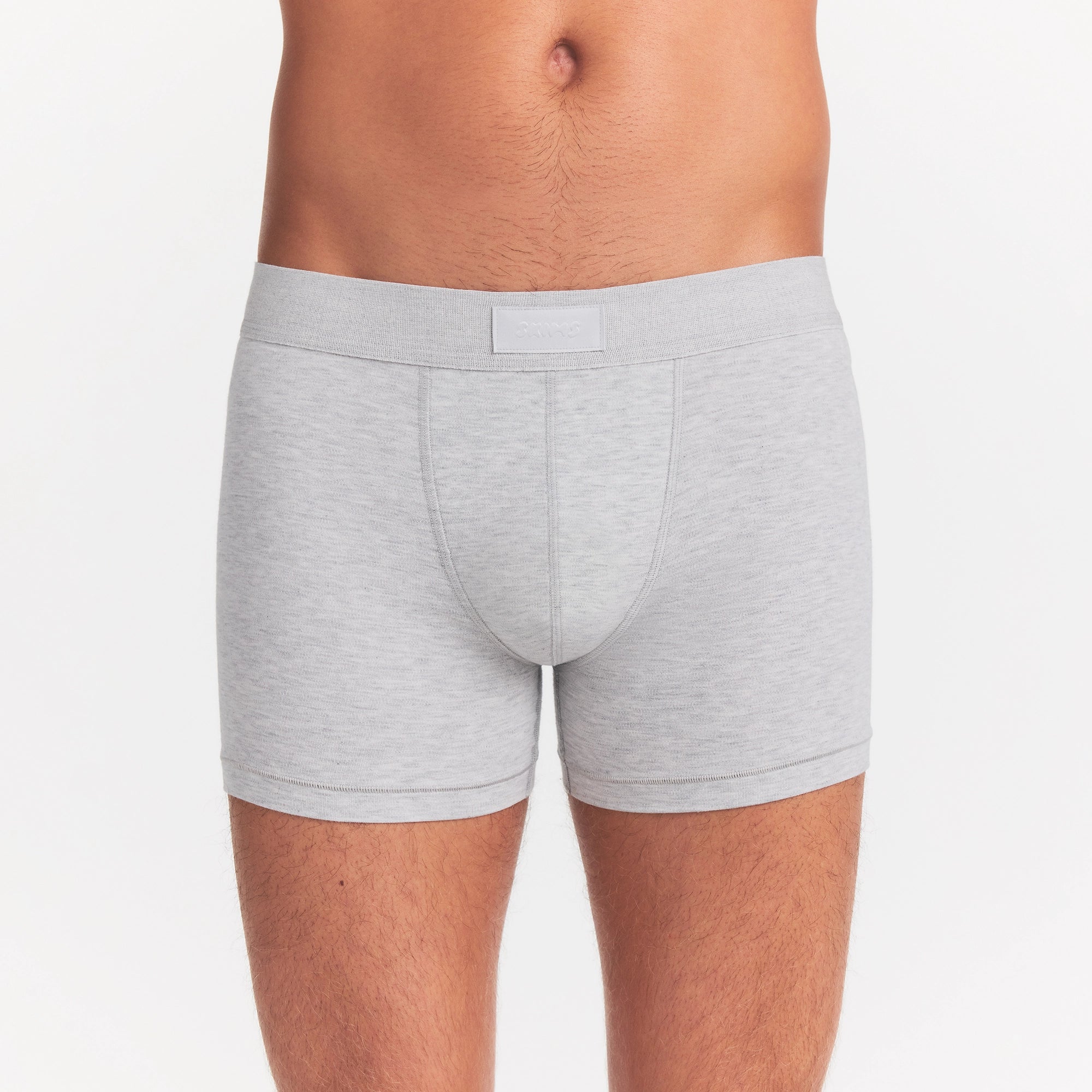 SKIMS COTTON MENS 3" BOXER BRIEF | LIGHT HEATHER GREY