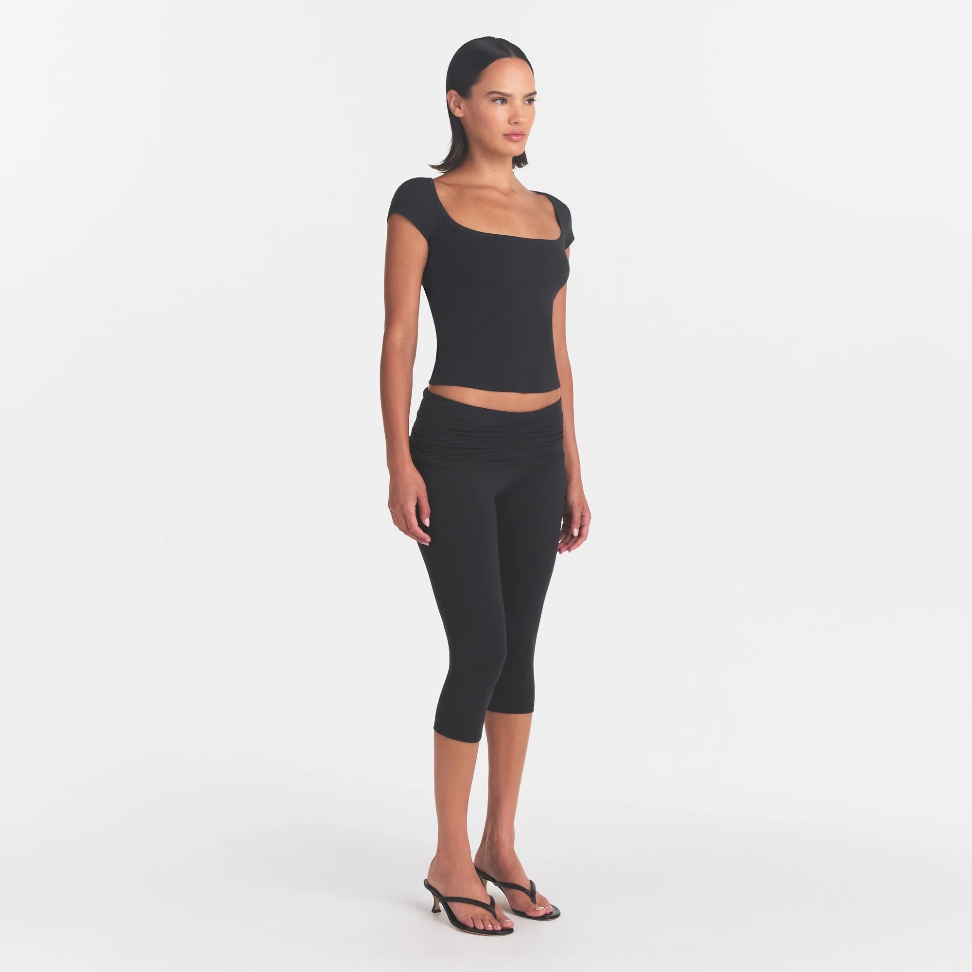 COTTON JERSEY FOLDOVER CAPRI | SOOT