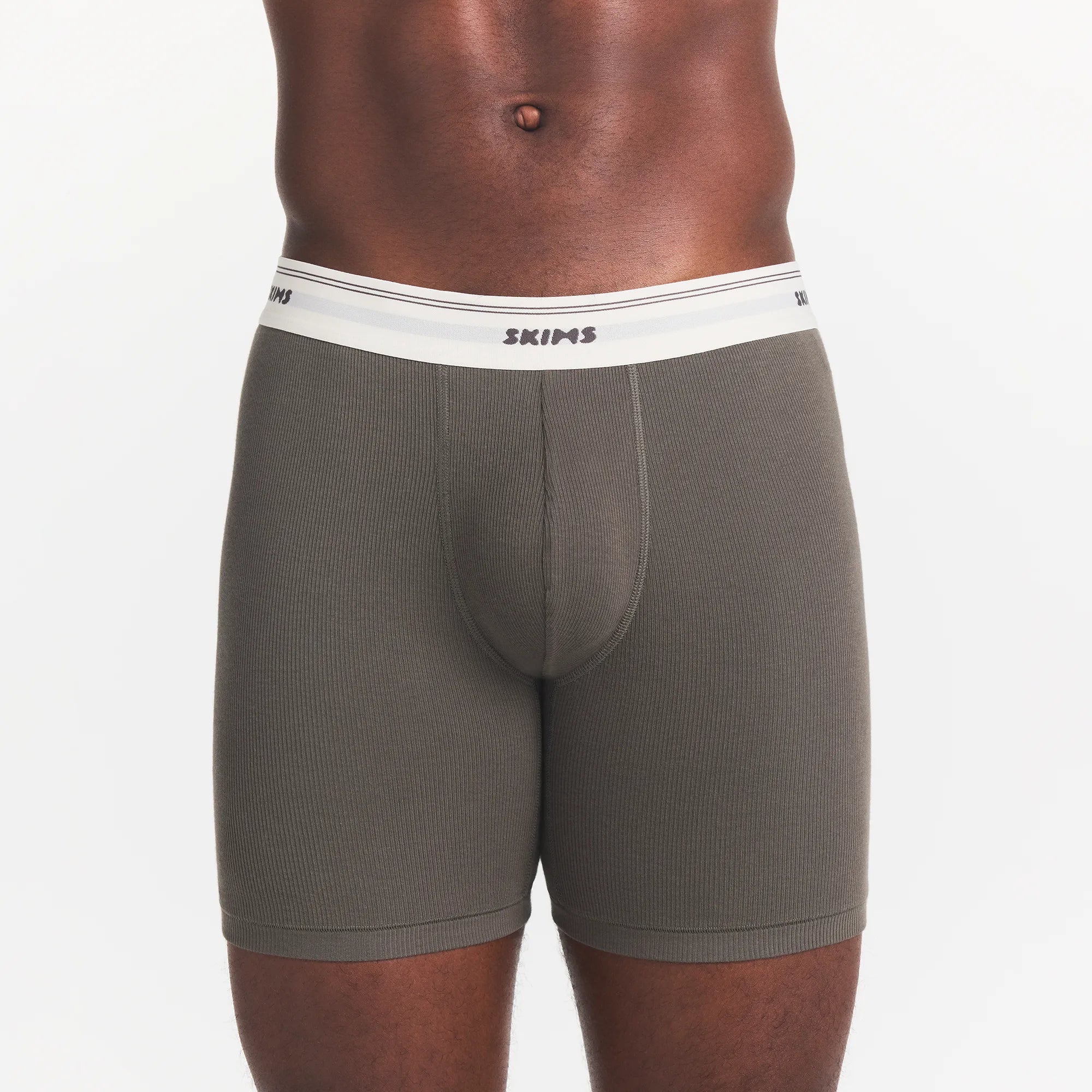 SKIMS COTTON RIB MENS 5" BOXER BRIEF | JUNGLE