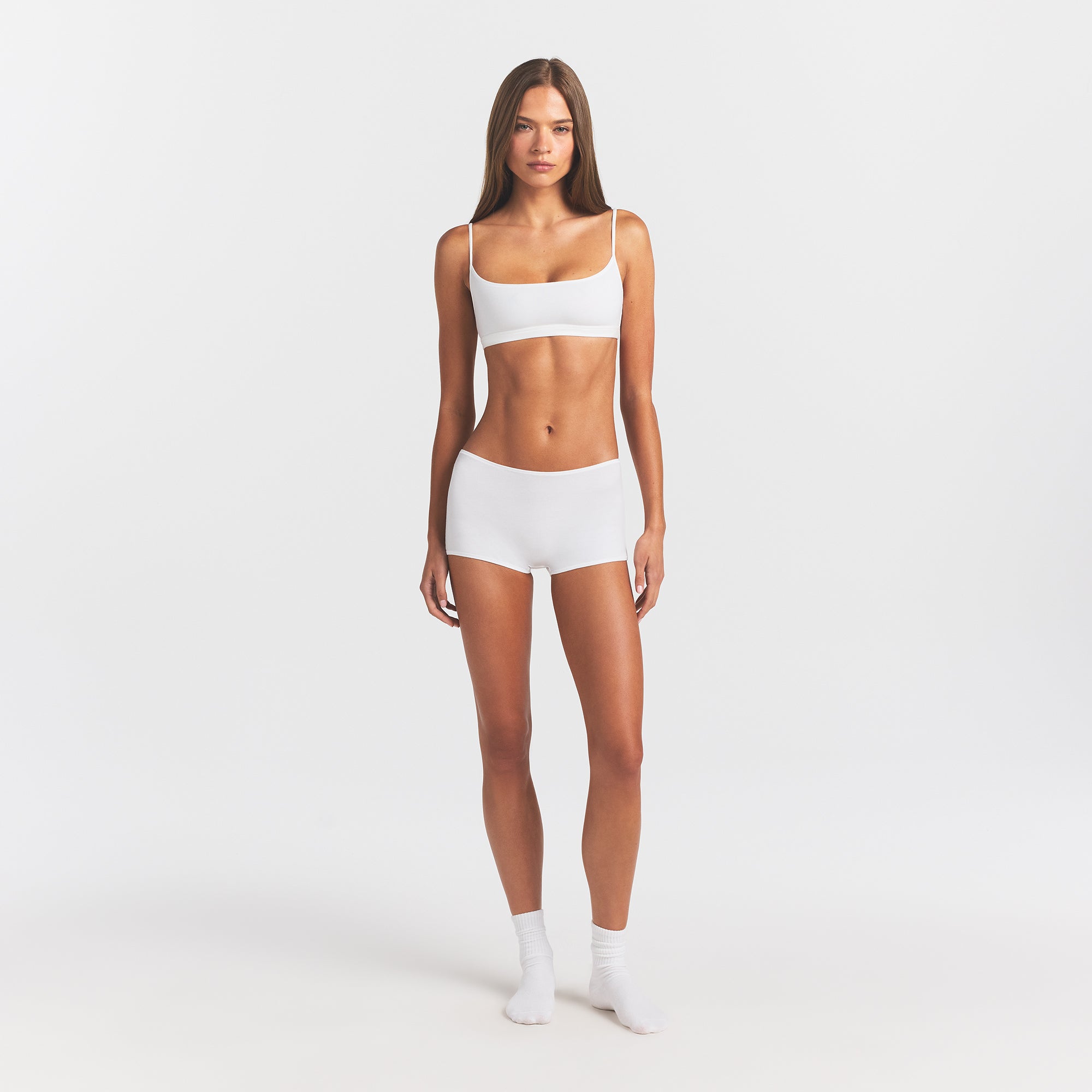 EVERYDAY COTTON SCOOP BRALETTE | SNOW