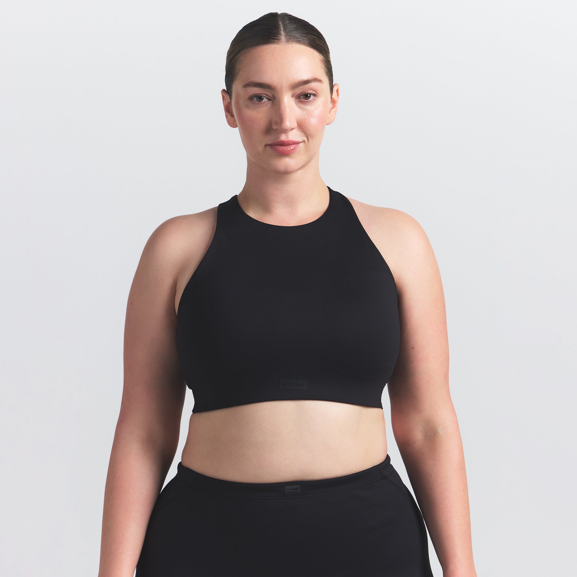 NikeSKIMS MATTE HIGH NECK BRA | OBSIDIAN