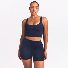 NikeSKIMS SHINE SCOOP NECK BRA TOP | NAVY