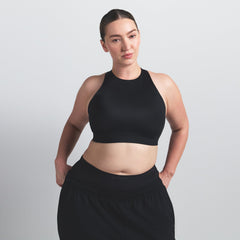 NikeSKIMS SHINE HIGH NECK BRA | OBSIDIAN
