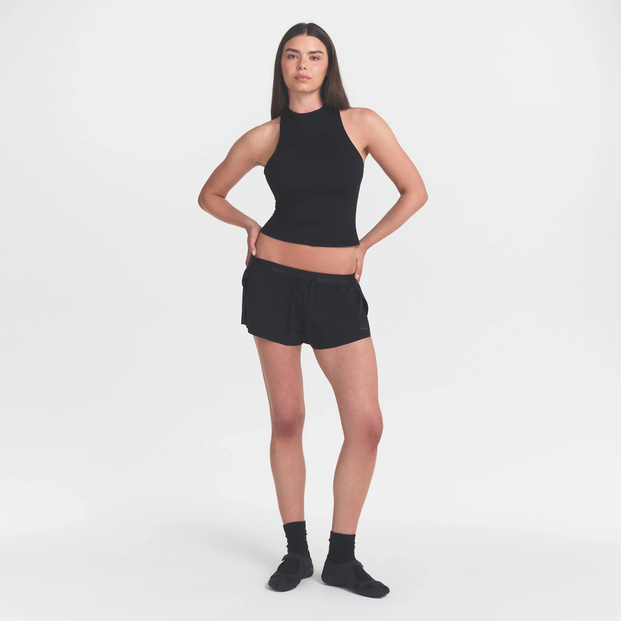 NikeSKIMS MATTE MOCK NECK RACER TANK | OBSIDIAN