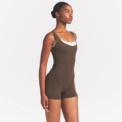 NikeSKIMS MATTE CORSET 2" ONE PIECE | DARK SEPIA