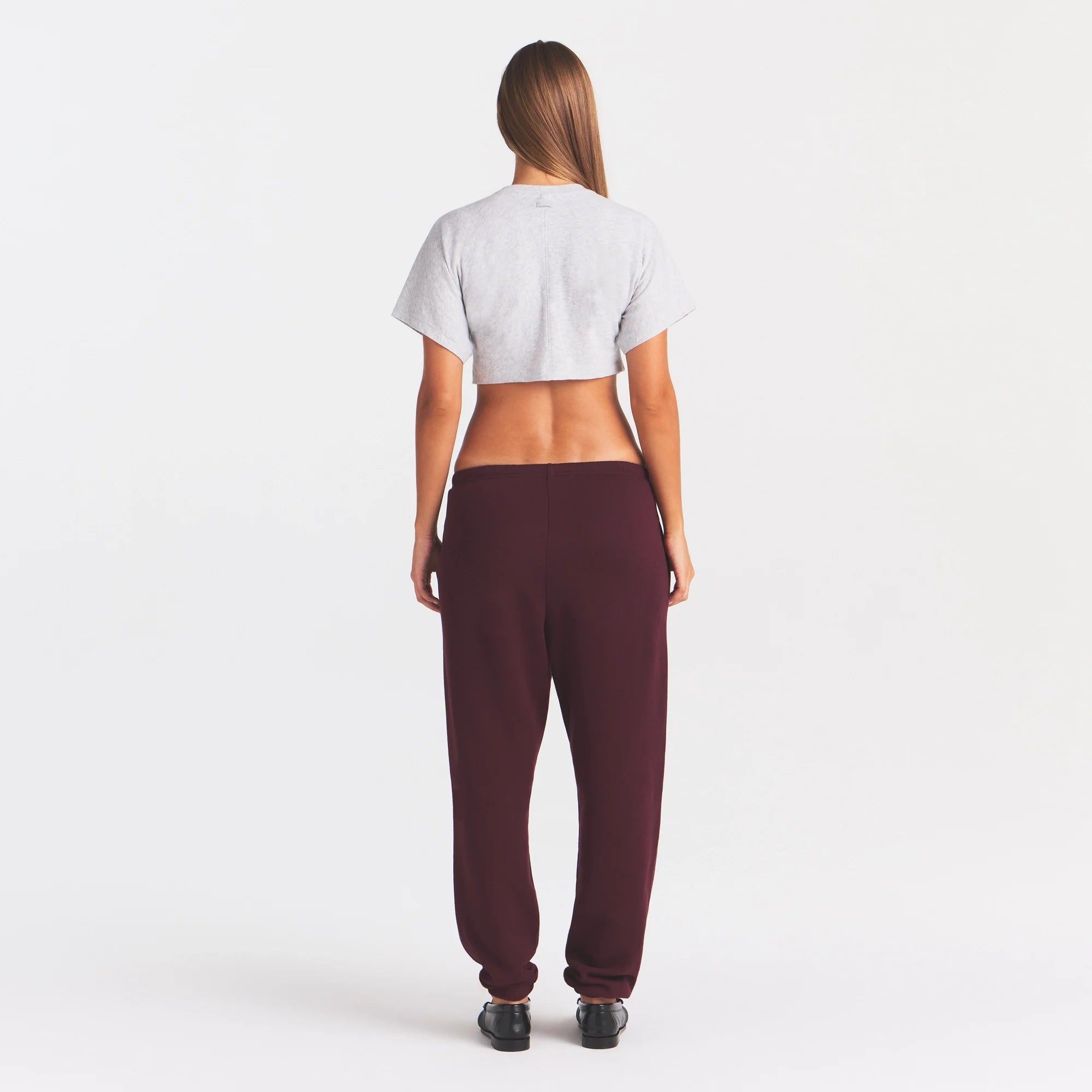 COTTON FLEECE CLASSIC JOGGER | CURRANT ARCHED SKIMS PLAID