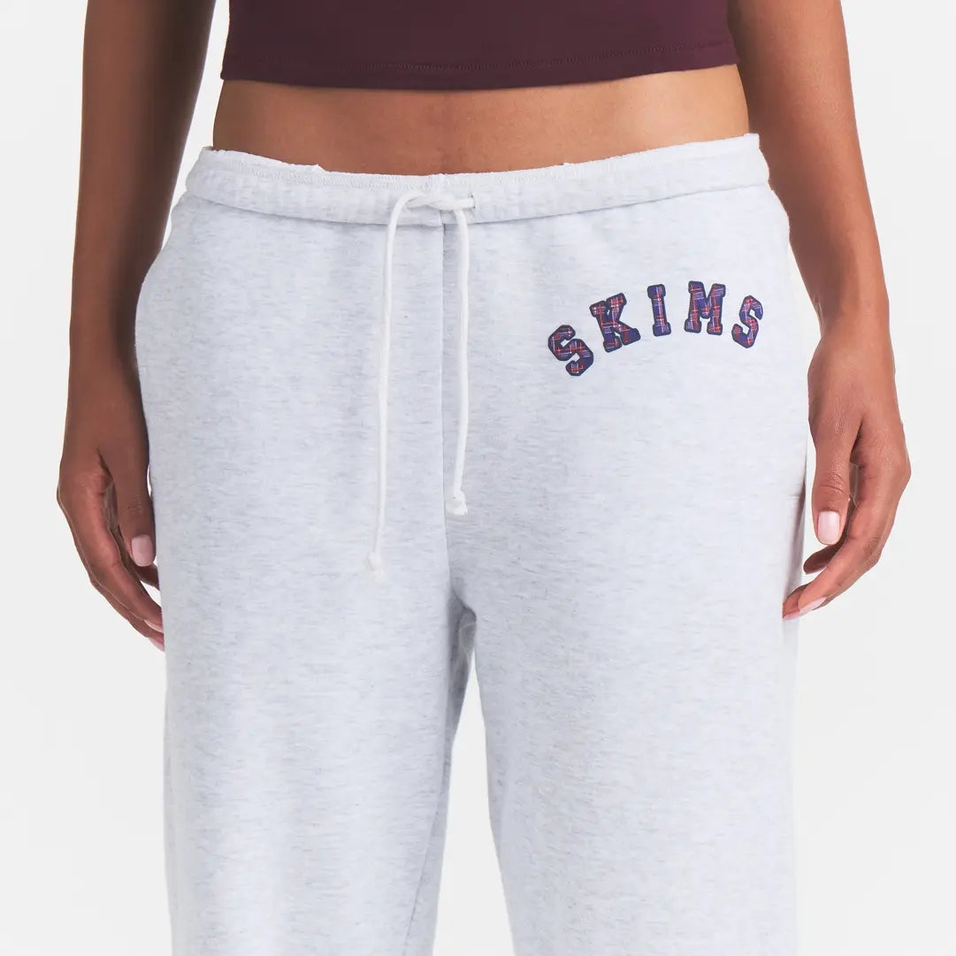 COTTON FLEECE CLASSIC JOGGER | LIGHT HEATHER GREY ARCHED SKIMS PLAID