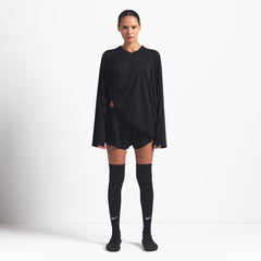NikeSKIMS AIRY V-NECK OVERSIZED LONG SLEEVE TOP | OBSIDIAN