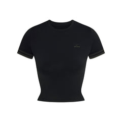 NikeSKIMS STRETCH KNIT CROPPED T-SHIRT | OBSIDIAN